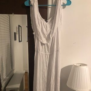 White off the shoulder midi dress
